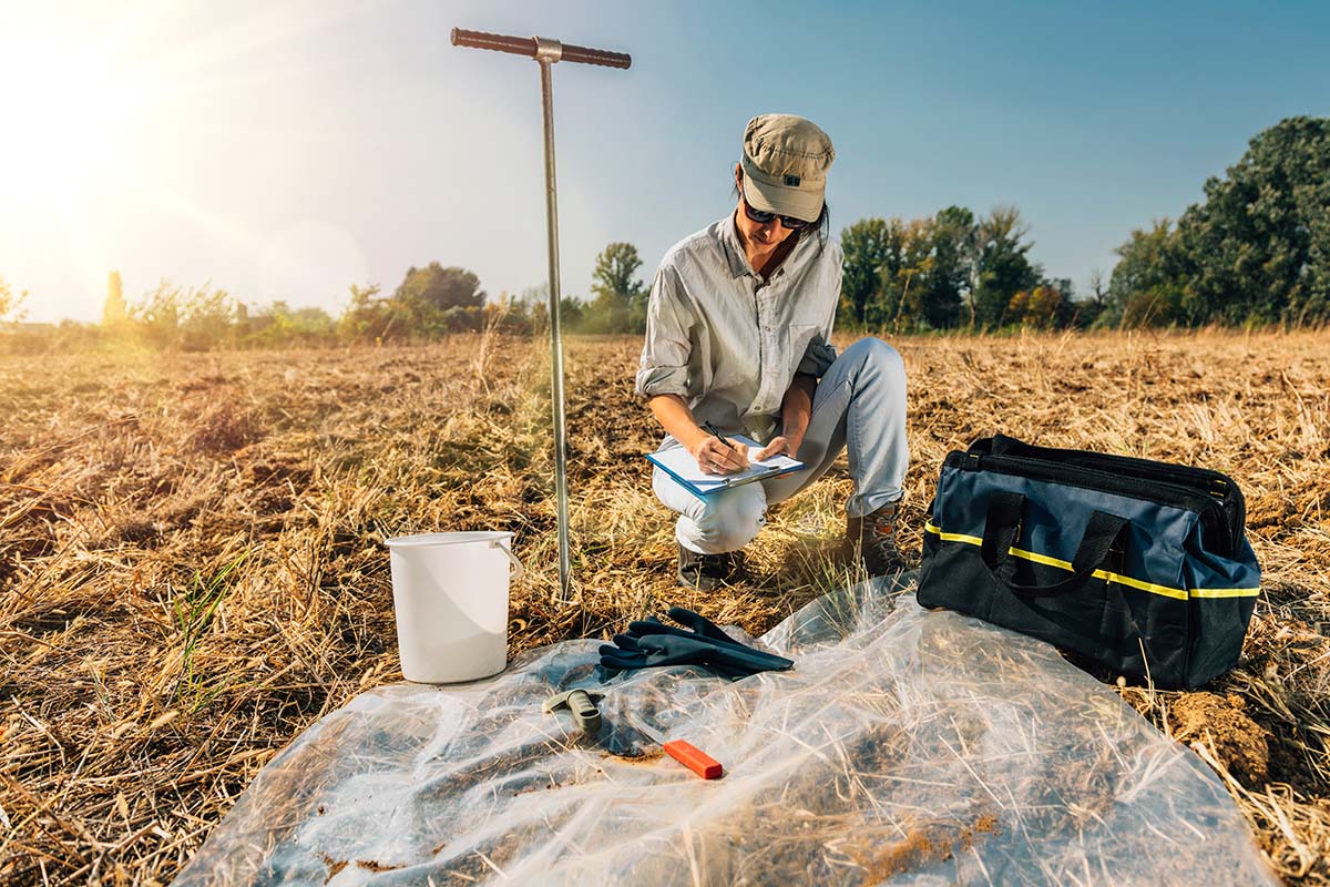 Agriculture worker testing in the field