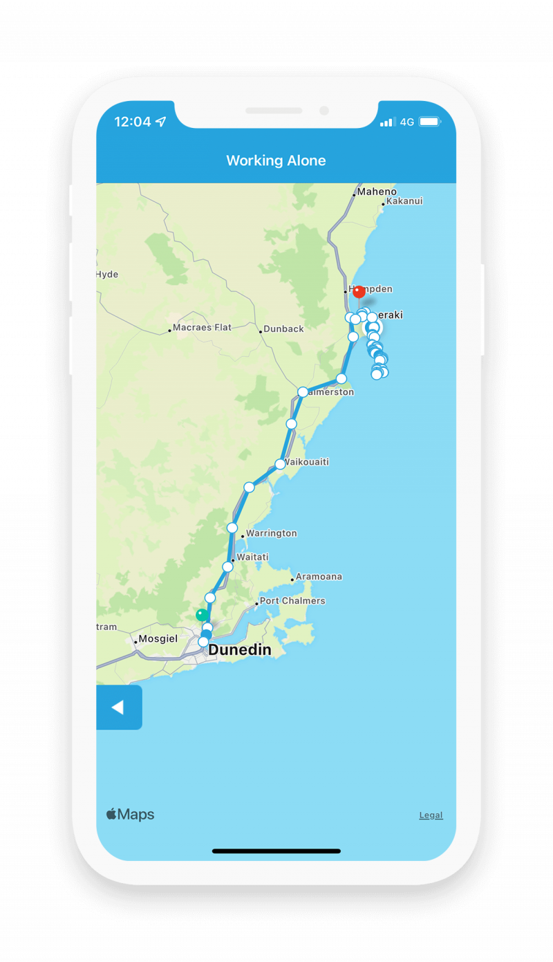 iOS activity tracking map