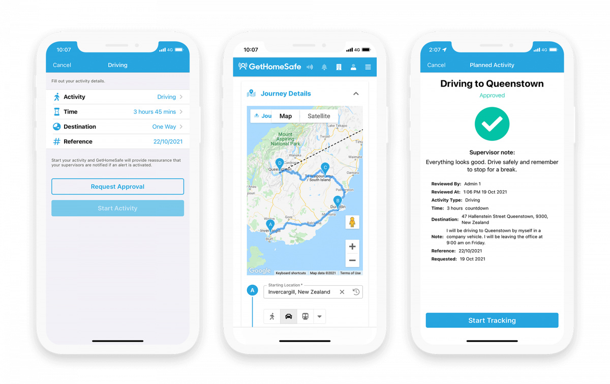 even the largest fleets us GetHomeSafe's Journey management planning software